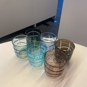 DIOR Set of Six Colorful Glass Tumblers NEW IN BOX